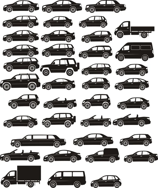 Car silhouettes — Stock Vector