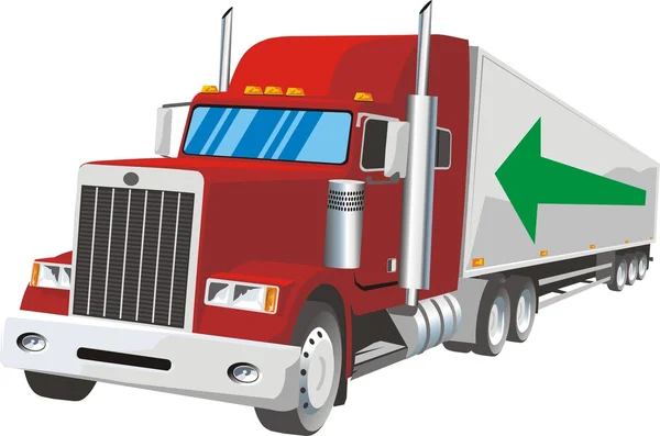 Vrachtwagen met aanhangwagen — Stockvector