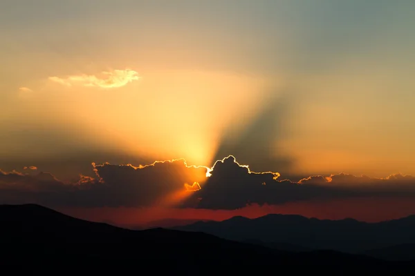 Golden sunset mountain