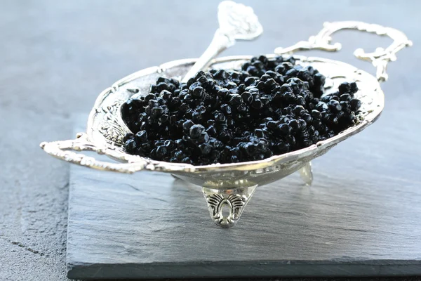 Black caviar - luxurious delicacy appetizer — Stock Photo, Image