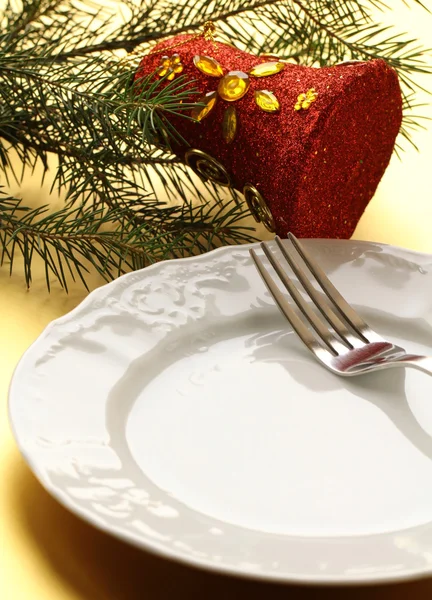 Elegante ambientazione luogo d'oro per Natale — Foto Stock