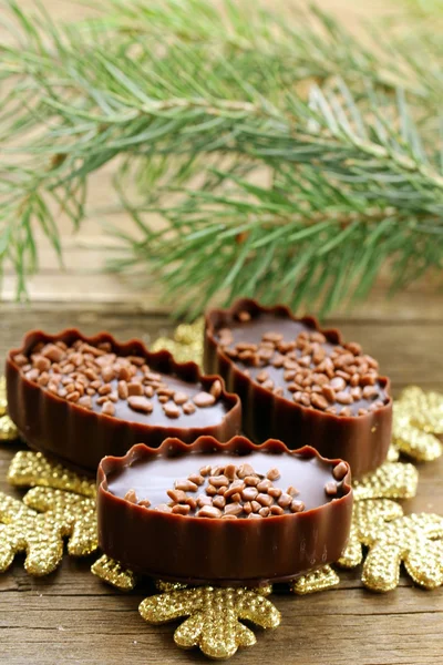 Prezent na Boże Narodzenie słodkie cukierki czekoladowe — Zdjęcie stockowe