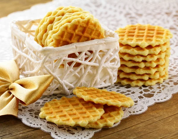 Tatlı ve kahvaltı için Belçika waffle — Stok fotoğraf