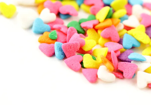 Small sugar candy in the form of hearts — Stock Photo, Image