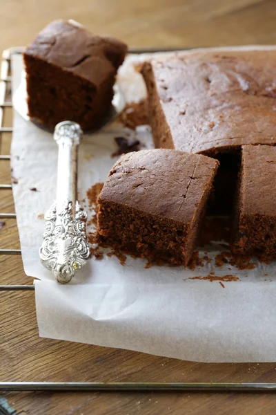 Brownie finom házi csokoládé torta — Stock Fotó