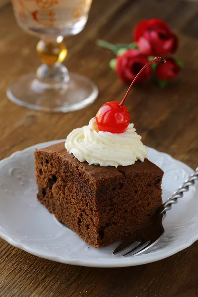 Delicioso pastel de chocolate casero brownie —  Fotos de Stock