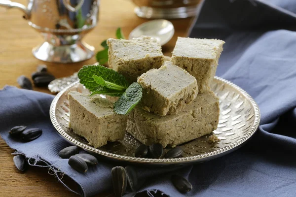 Dessert oriental traditionnel de graines de tournesol - halva — Photo