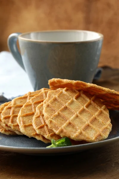 朝食とデザートのベルギー ワッフル — ストック写真