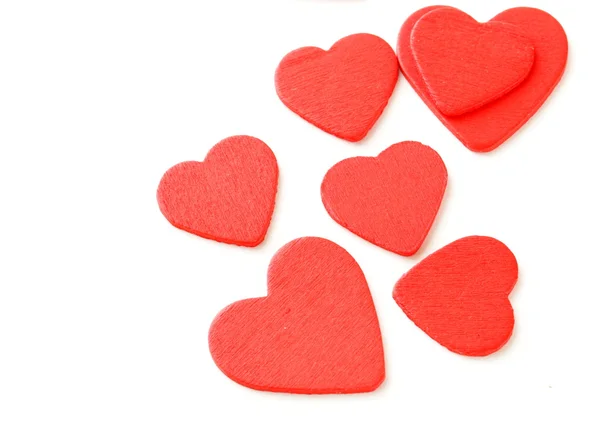 Group of red wooden hearts, symbol of love — Stock Photo, Image