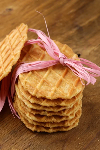 Belgian waffles for dessert and breakfast — Stock Photo, Image