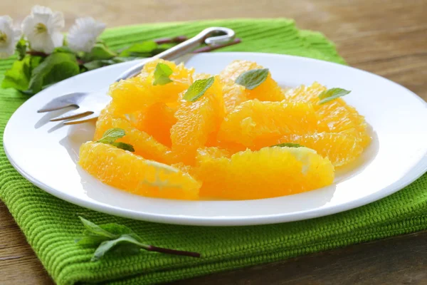 Fruit salad with orange and mint — Stock Photo, Image