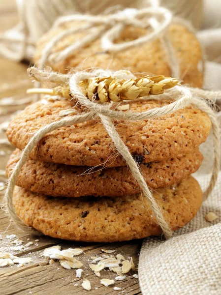 Biscotti naturali fatti in casa farina d'avena — Foto Stock