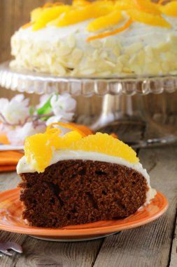 meyve kek krem beyaz ve turuncu