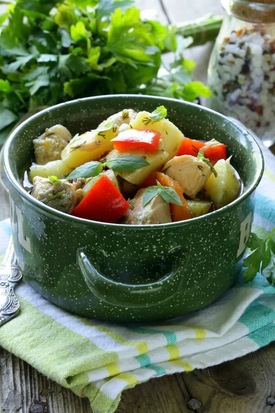 Salmon fish stew with vegetables — Stock Photo, Image