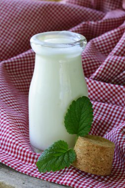 Cam Kavanoz içinde süt ve süt ürünleri (yoğurt, ekşi krema)