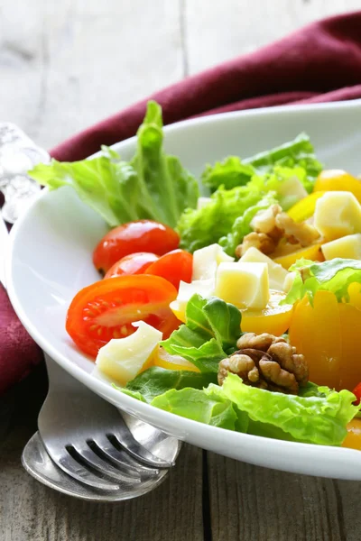 Snack salade met kaas en walnoten — Stockfoto