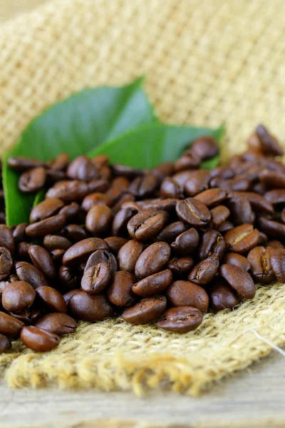 Macro shot of coffee beans on natural background — Stock Photo, Image