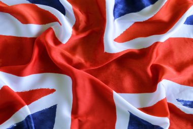Parlak ipek Union Jack (İngiliz bayrağı) arka plan
