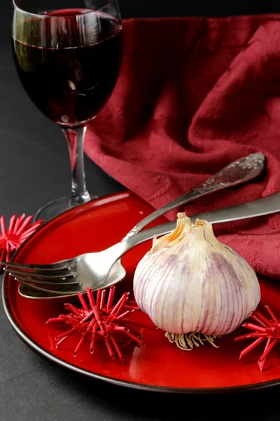 Stylistic table setting for a holiday Halloween — Stock Photo, Image