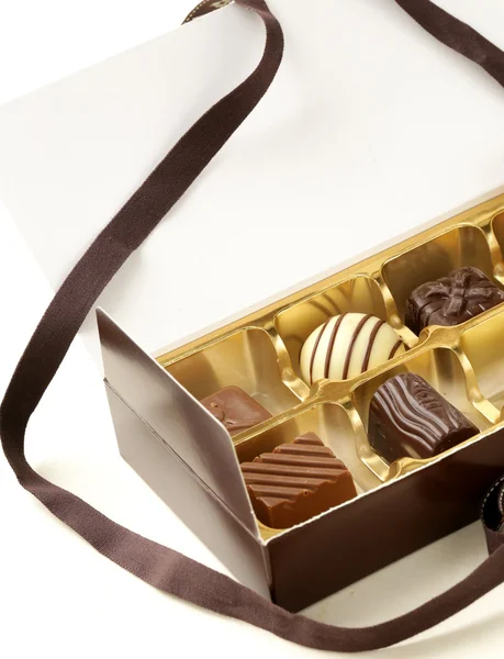 Gift box of chocolate candies Stock Image