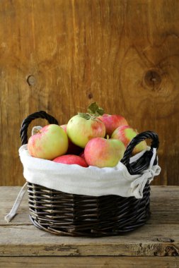 organik elma sepeti sonbahar hasat