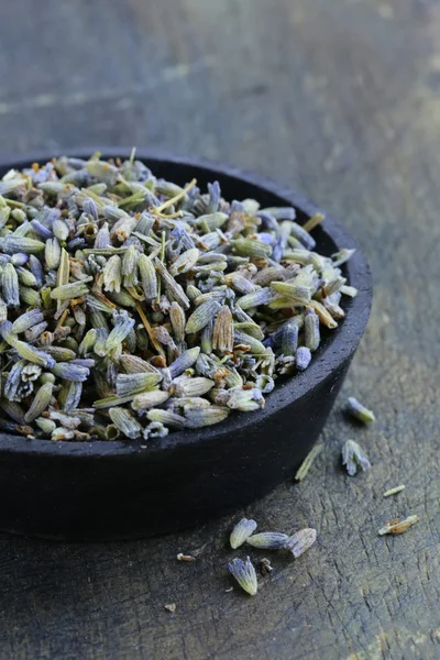 Macro shot fragrant violet lavender dried condiment — Stock Photo, Image