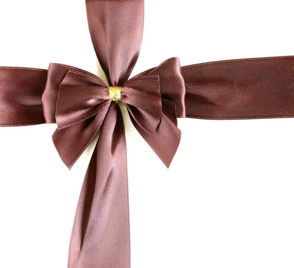 Festive ribbon chocolate color (brown) for background — Stock Photo, Image