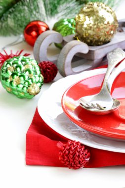 neşeli Noel tablo ayarı süslemeleri ile