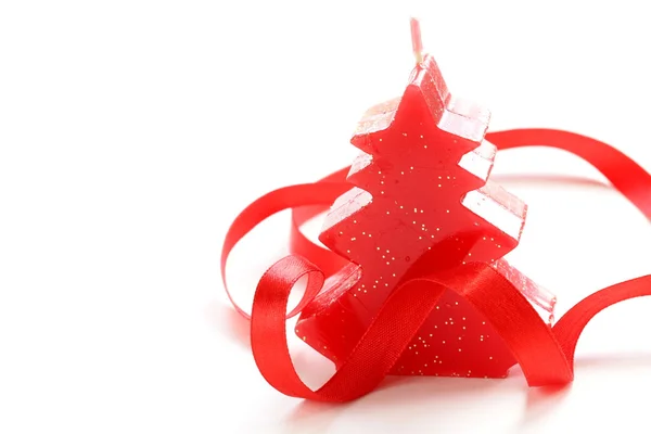 Vela de Natal vermelha — Fotografia de Stock