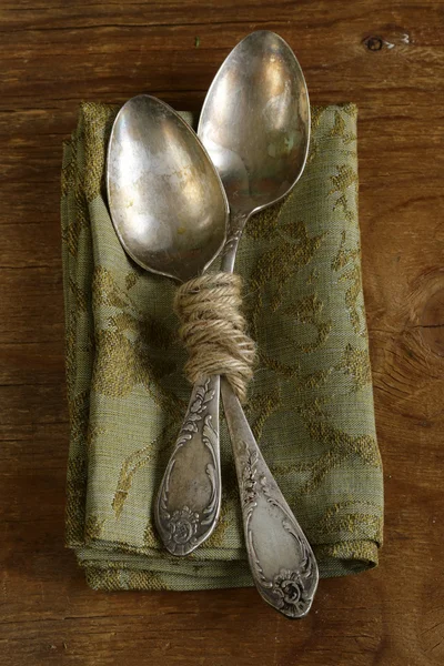 Vintage silver cutlery — Stock Photo, Image