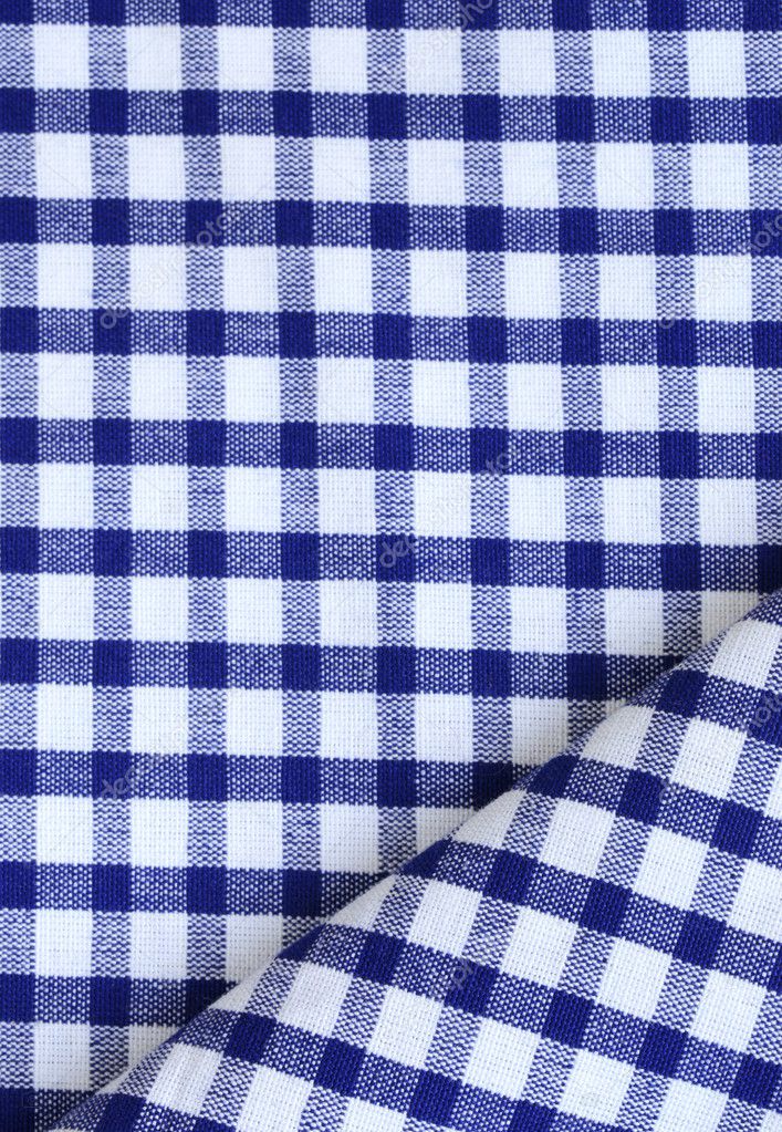 Kitchen towel in the blue checkered - use as a background