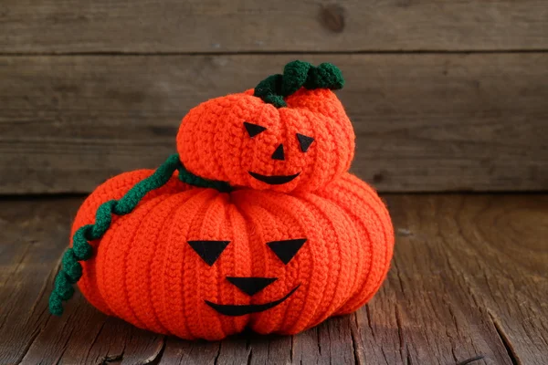 Two funny Halloween orange pumpkin Jack O'Lantern — Stock Photo, Image