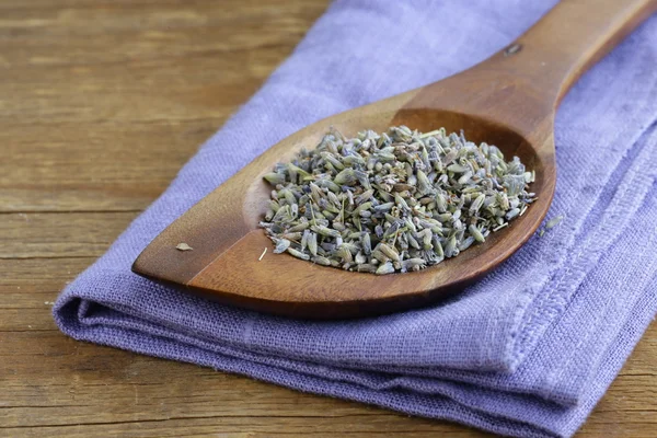 Macro shot fragrant violet lavender dried condiment — Stock Photo, Image