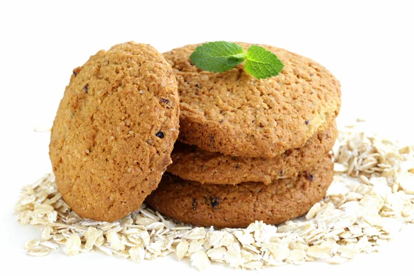 Pile of round oatmeal cookies — Stock Photo, Image