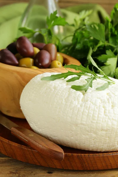 Salted milk cheese (feta cheese) — Stock Photo, Image