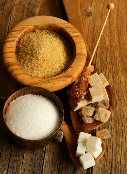 Different kinds of sugar — Stock Photo, Image