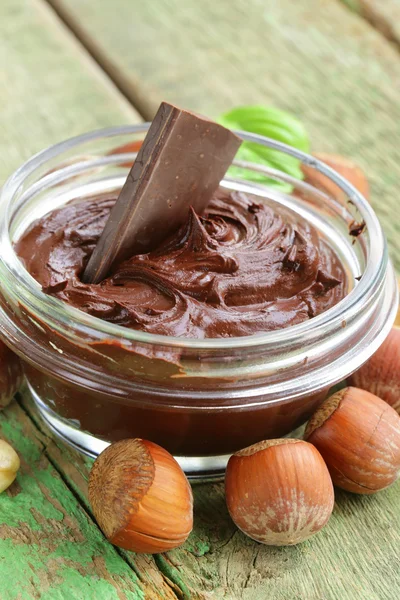 Sweet chocolate hazelnut spread — Stock Photo, Image