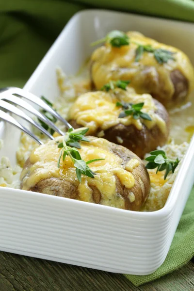 Mushrooms baked with cheese — Stock Photo, Image