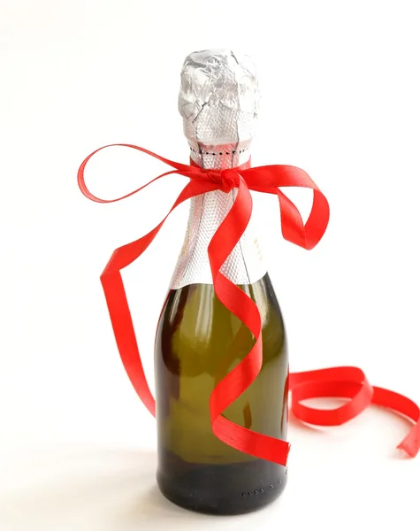 Festive bottle of champagne on a white background Stock Photo