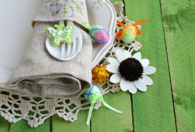 Paskalya Tablo ayarı rustik bir vintage tarzı