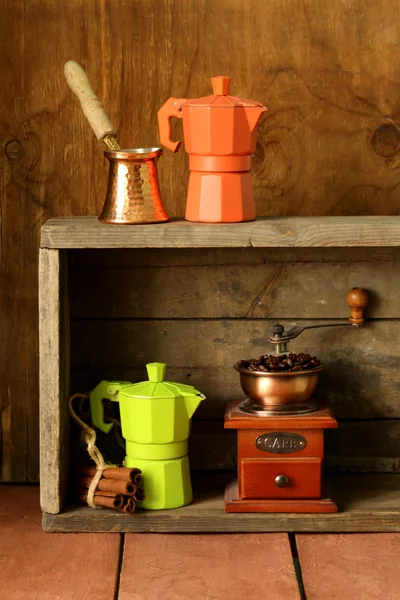 Conjunto de diferentes utensílios de cozinha para café (estilo old fashioned ) — Fotografia de Stock