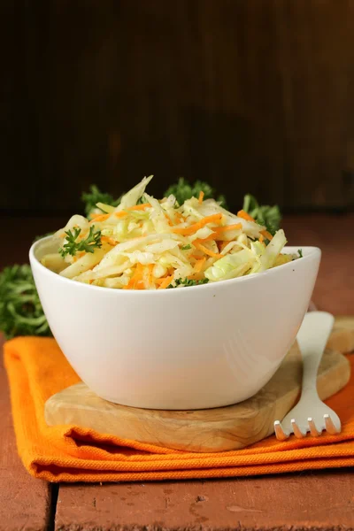 Traditional coleslaw (cabbage salad, carrot and mayonnaise) — Stock Photo, Image