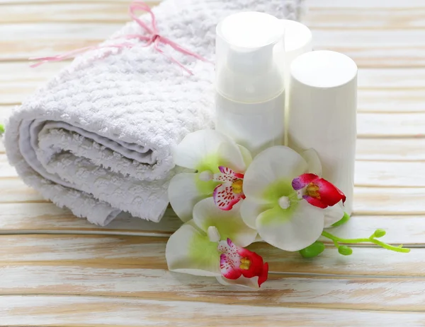 Assortiment van potten crèmes lotion - organische cosmetica — Stockfoto