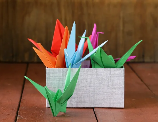 Colorful paper origami birds Japanese symbol