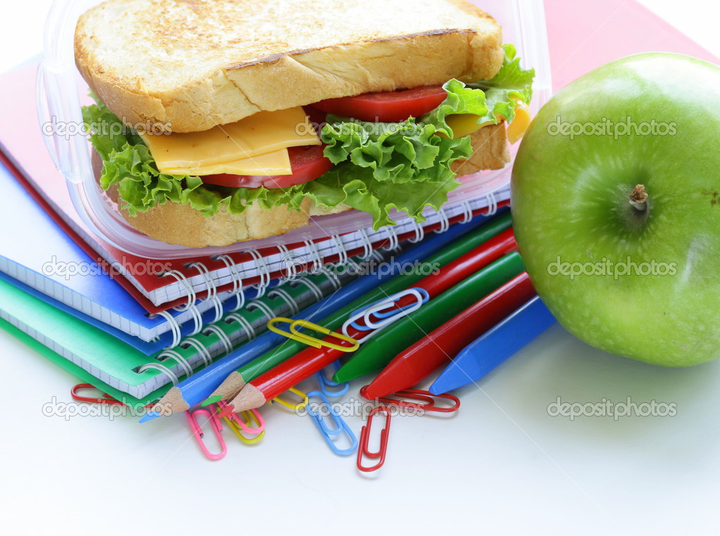 Sandwich with cheese and tomato for a healthy school lunch