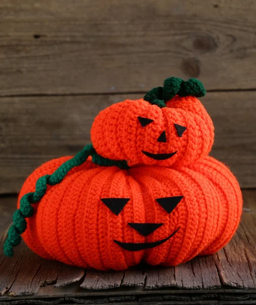 Two funny Halloween orange pumpkin Jack O'Lantern — Stock Photo, Image