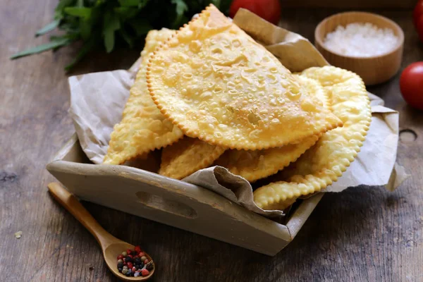 Hemlagad Mat Stekt Paj Pasties Asiatisk Mat — Stockfoto