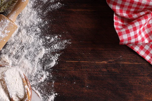 Bloem Voedsel Achtergrond Voor Het Bakken Van Brood Pizza Pasta — Stockfoto