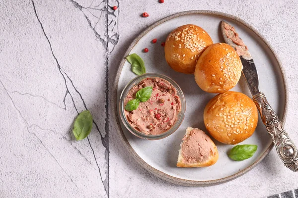 Delikatess Aptitretare Paté Med Bröd — Stockfoto