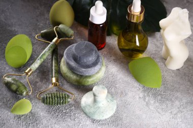 Spa konsepti guasha masaj organik vücut ve yüz bakımı